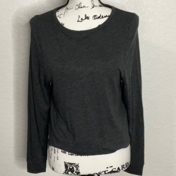 409- Madewell NWT Dark Gray Lightweight Long Sleeve Top, Size XS - Picture 2 of 6